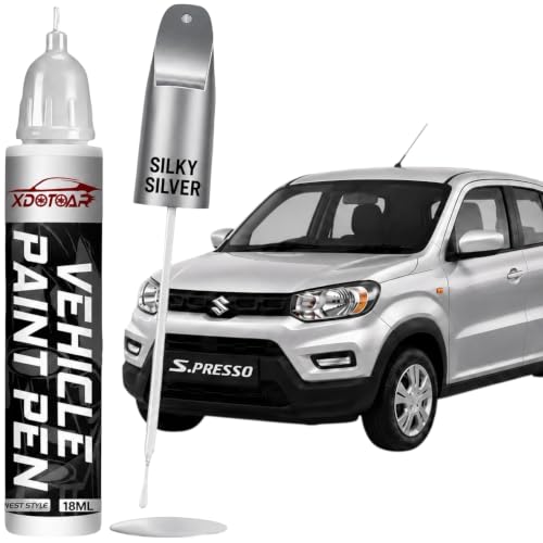 Image of XDOTOAR Car Touch Up Paint Pen for Maruti Suzuki S-PRESSO SILKY SILVER (Z2S) | Factory Color Matched 2K Paint Technology | Car Scratch Remover & Paint Chip Repair | Quick Dry Formula | Rust Protection | 18ml