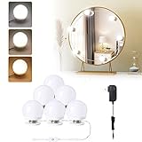 Vanity Lights for Mirror, 6 LED Bulbs Hollywood Makeup Lights, 3 Color Modes, Dimmable Brightness,...