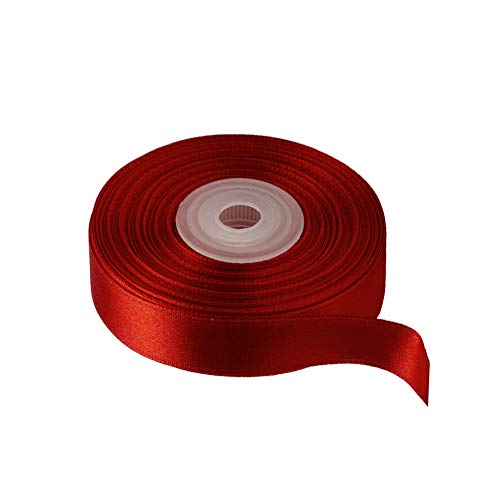 Image of Solid Color Double Faced Burgundy /Maroon Satin Ribbon 5 /8 inch X 25 Yards, Ribbons Perfect for Crafts, Wedding Decor, Bow Making, Sewing, Gift Package Wrapping and More