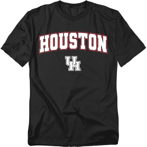 LOGOVISION University of Houston Arch Logo Unisex Adult T Shirt, Black, Large