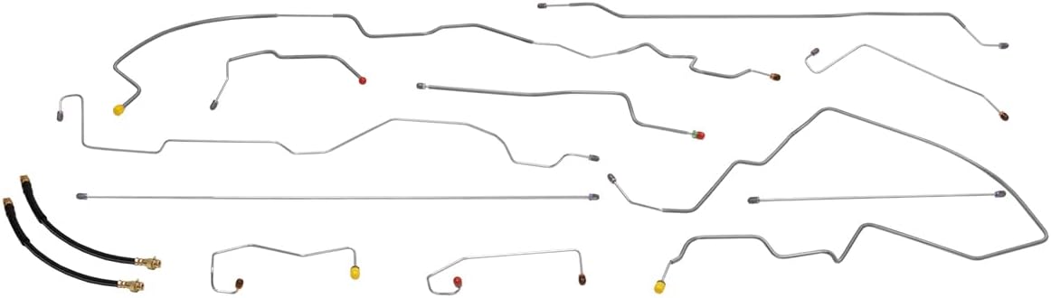 Inline Tube Compatible with 1997-03 Ford F150 4WD All Cabs and Bed Lengths Four Wheel Disc Four Wheel ABS Complete Brake Line Kit 11pc, Stainless
