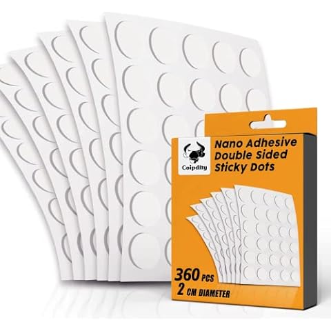Coipdfty 360 Pcs Double Sticky Tack Dots,Removable No Trace Clear Round Tacky Putty,for Posters Wall Hanging Pictures,Crafts,Balloons Adhesive Mounting Putty (20mm） Cover