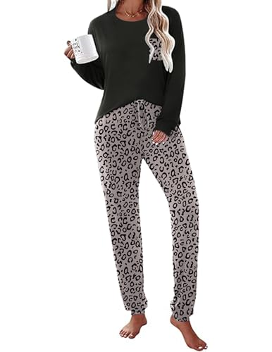 Ekouaer Womens Pajamas Set Long Sleeve Christmas PJ Sets Soft Lounge Set for Women Sleepwear Joggers...