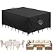 Aujink Abdeckung Gartenmöbel Winterfest, Wasserdichte Schutzhülle Gartenmöbel 420D Oxford Anti-UV Abdeckplane für Gartentische Terrassenmöbel Regenschutz und Staubfest Abdeckhaube Schwarz 250x210x90cm