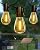 60FT Solar Outdoor String Lights, 18+1 Shatterproof LED Bulbs, Waterproof, USB Rechargeable, 2200K Warm White, Energy-Saving Hanging Patio Lights for Garden, Porch, Bistro, Deck, Camping
