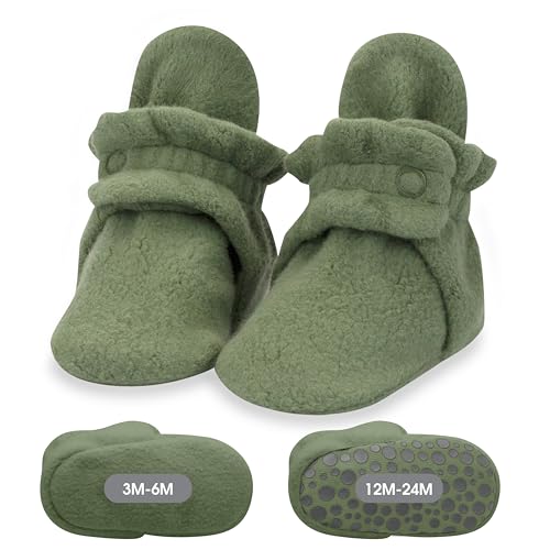Image of Zutano unisex-baby Cozie Fleece Baby Booties With Grippers