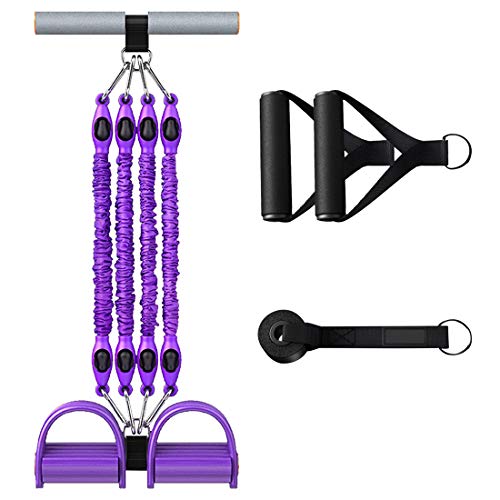 NINGSA Pédale Bandes de Résistance Set 4 Tubes Corde Sit-up Corde de Musculation Expander Fitness Equipement pour Abdomen / Taille / Bras / Dos / Stretching Minceur Entraînement Cover