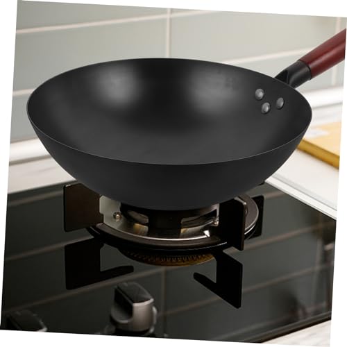 Wok chino antiadherente con mango de madera miniatura 4