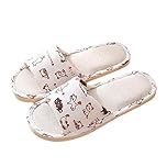 NOGRAX Summer Slippers Unisex Indoor Floor Flat Shoes Couple Linen Flip Flops Home Slippers Female Slipper Comfortable Slides-Cc,39