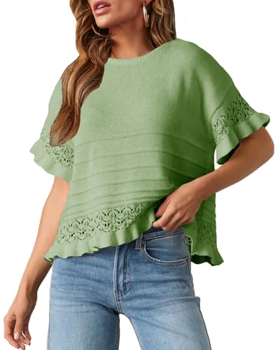 RPYHF Women's 2025 Fall Short Sleeve Sweater Tops...