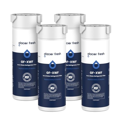 GLACIER FRESH XWF Replacement for GE XWF Refrigerator Water Filter Pack of 4 (Not XWFE)