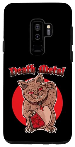 Carcasa para Galaxy S9+ Death Metal Asian Lucky Cat Hail Satan Kitten Rock Music Carcasa para Galaxy S9+ Death Metal Asian Lucky Cat Hail Satan Kitten Rock Music