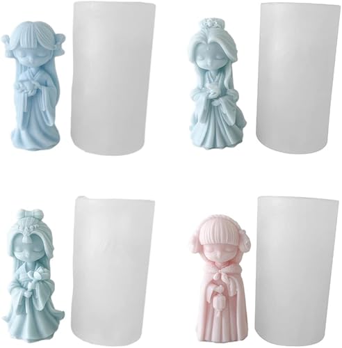 Fogun Moldes de silicona para hacer velas, moldes de resina epoxi pintados para hacer velas de aromaterapia para decoración del hogar