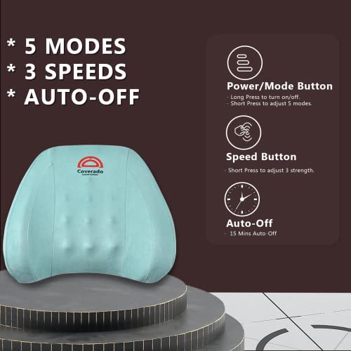 Coverado Lumbar Support Pillow For Car Seat Driver, Deep Tissue Vibrating Massager, Car Seat Cushions For Driving Back Pain Relief, Car Massage Seat For Vehicle, Lower Back Support For Car #TOP3