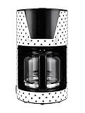 Kalorik TKG CM 1045 WBD N Retro-Filter-Kaffeemaschine mit 1,5 l Fassungsvermögen, Glaskanne, für bis zu 12-15 Tassen, 900 Watt, Weiß/Schwarz