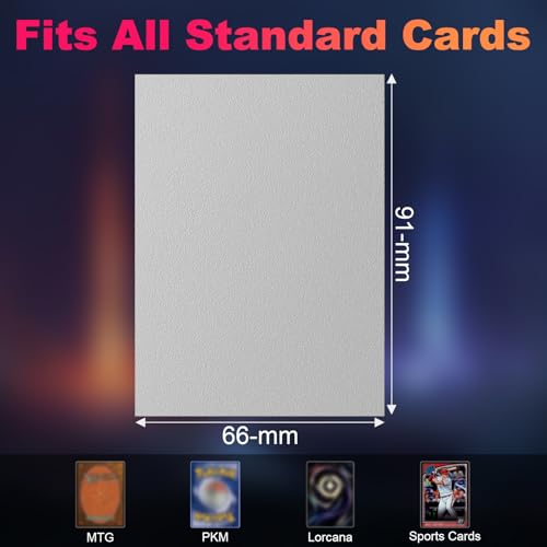 Image of 200 Pack Card Sleeves, Matte Dual Trading Card Sleeves with Opaque Back & Smooth Shuffle, Tear Resistant Card Protectors for MTG, TCG and Game Cards (Justice Silver)