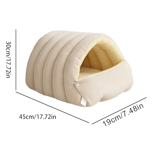 Maison pour chat d'intérieur en textile premium chaud - 7