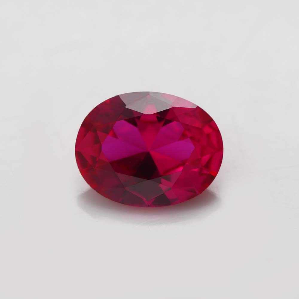 Taille : 3 x 5 mm-13 x 18 mm, pierre synthétique ovale en corindon rouge pour la fabrication de bijoux, 9x11mm 25pcs, Corindon synthétique