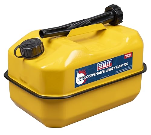 Jerrican 10 l Jaune Sealey JC10RY idéal pour le plein de la tondeuse et le camping