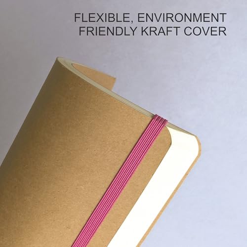Image of Anupam Eko A5 Plain Journal, 80GSM, 120 Pages, Eco-Friendly Kraft Cover, Elastic Closure, pH Neutral Acid-Free Paper, Sketchbook Diary for Art & Journaling
