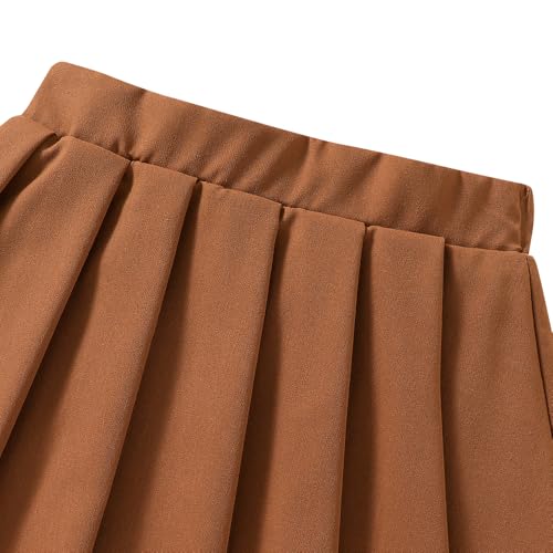 Image of Nivne Tco Toddler Girl Spring Fall Clothes - Fashion Letter Pattern Sweatshirt & Pleated Skirt - 2 Piece Cute Girls Suit