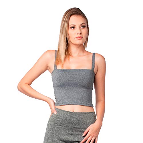 Top Fitness Feminino Part.B (Cinza, M)