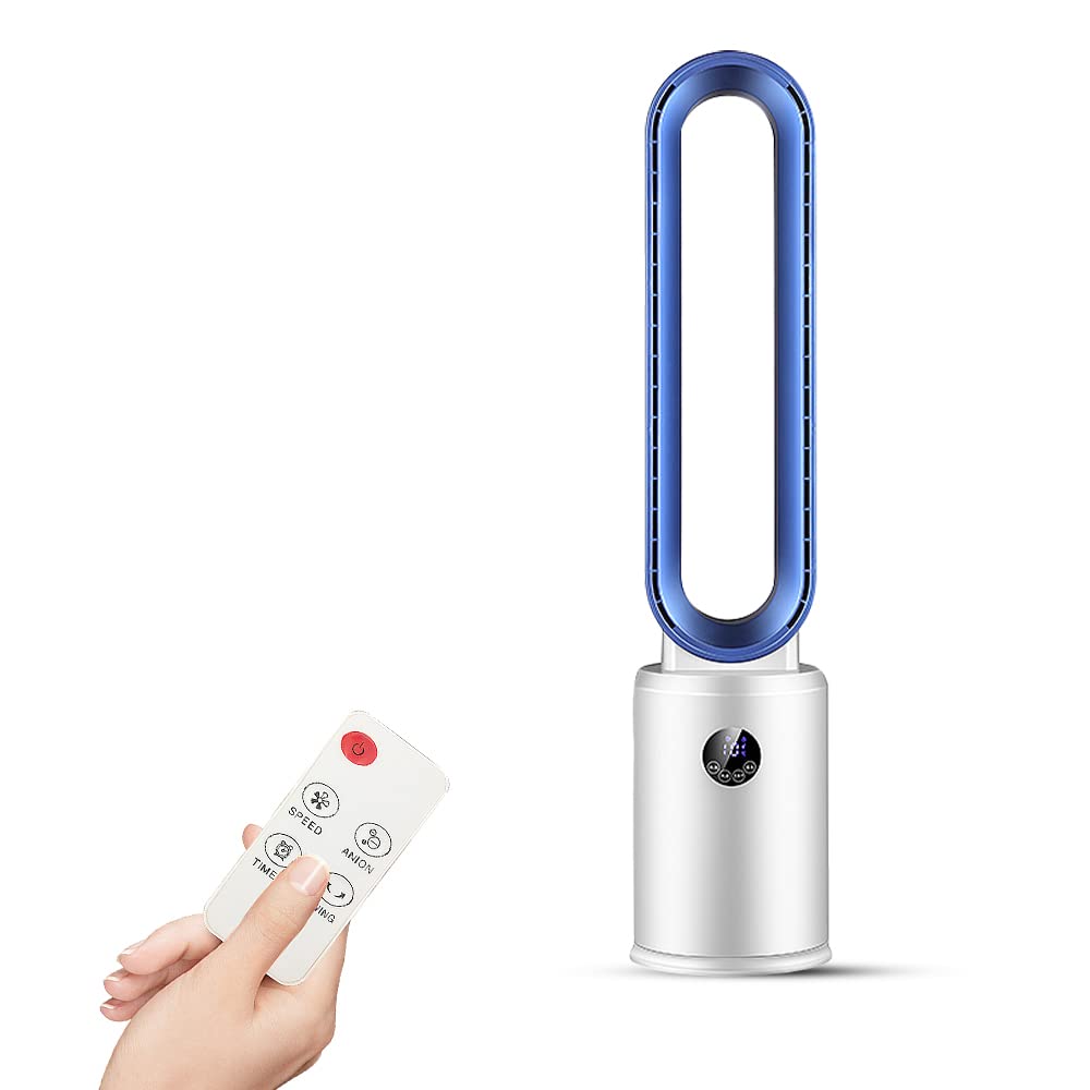 COOLBABYTower Bladeless Fan, LED Touch Screen, 9 Hours Timer, White, SSZ329-WT