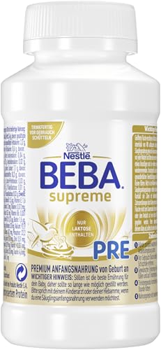 Nestlé BEBA SUPREME PRE početno mlijeko spremno za piće od rođenja, samo laktoza, bez palminog ulja, pakiranje od 12 komada (12 x 200ml)