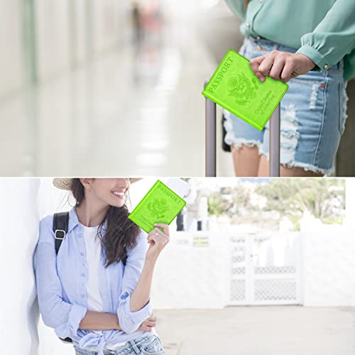 Image of BB-green Passport and Vaccine Card Holder Combo with Vaccine Card Slot, Wallet, Cover for Women and Men