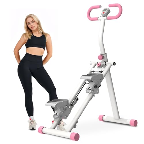 Stair Stepper for Home,Vertical Climber Machine Pro Series,Full-Body Cardio Workout Equipment with Adjustable Handlebar & Stable Frame - Home Gym Stair Stepper for Low-Impact Exercise (Pink)