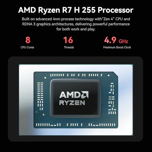 Image of Beelink SER9 Pro AI Mini PC, AMD Ryzen 7 H 255(8C /16T,4.9GHz), 24G LPDDR5X 1TB PCIe4.0 x4 SSD, Mini Computer AMD Radeon 780M Triple Display /USB4 /WiFi6 /BT5.2 /2.5G /Pre-Installed Openclaw /Ubuntu