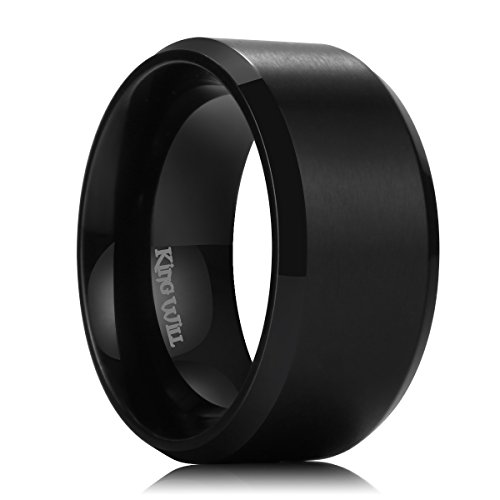 King Will Titanium Wedding Band for Men Women- 3-10mm Width Black/Sliver/Gold High Purity Titanium Promise Wedding Ring Comfort Fit for Daily Wear Size 6-14