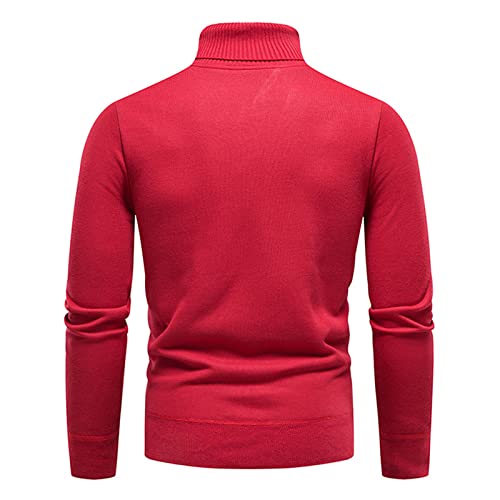 Mens Turtleneck Knit Pullover Lightweight Sweater Slim Casual Knitwear High Collar Long Sleeve Soft Fall Winter Top4