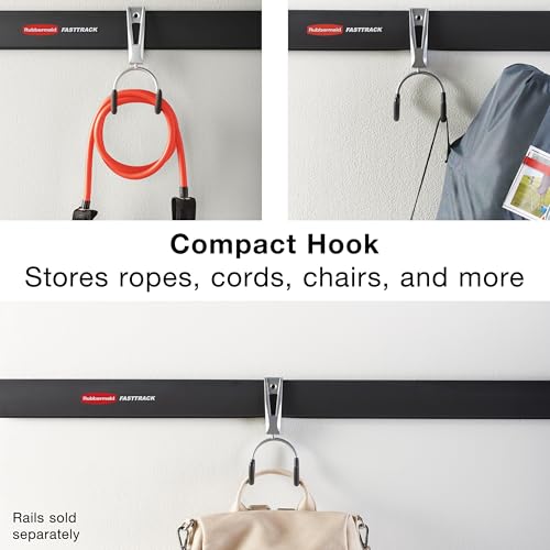 Image of Rubbermaid FastTrack Compact Hook for Garage Organization, Soft Grip, Ideal For Cords /Ropes /Small Hoses /Camping Chairs