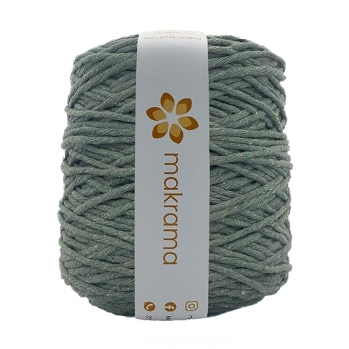 Reviews de Color Verde Militar los mejores 5. 39 MAKRAMA Hilaza de Algodón 4mm Hilo Cuerda Cordón Macramé 200 Metros 1kg Colores (Verde Militar)