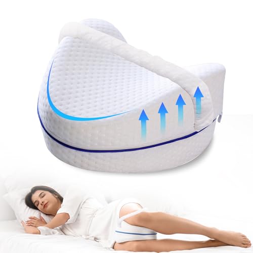 YOOSI Coussin de Jambe, Coussins relève-Jambes avec Mousse à mémoire de Forme, Oreiller pour Dormir sur Le côté, avec Housse Amovible et Lavable