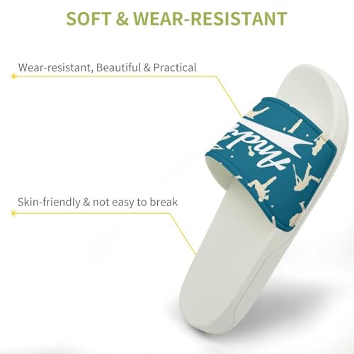 Custom Sports Slides Personalized Slippers - Baseball Sandals Quick Drying Softball Slippers Indoor Outdoor,Gifts for Men Youth Boy (White,Style 50)3