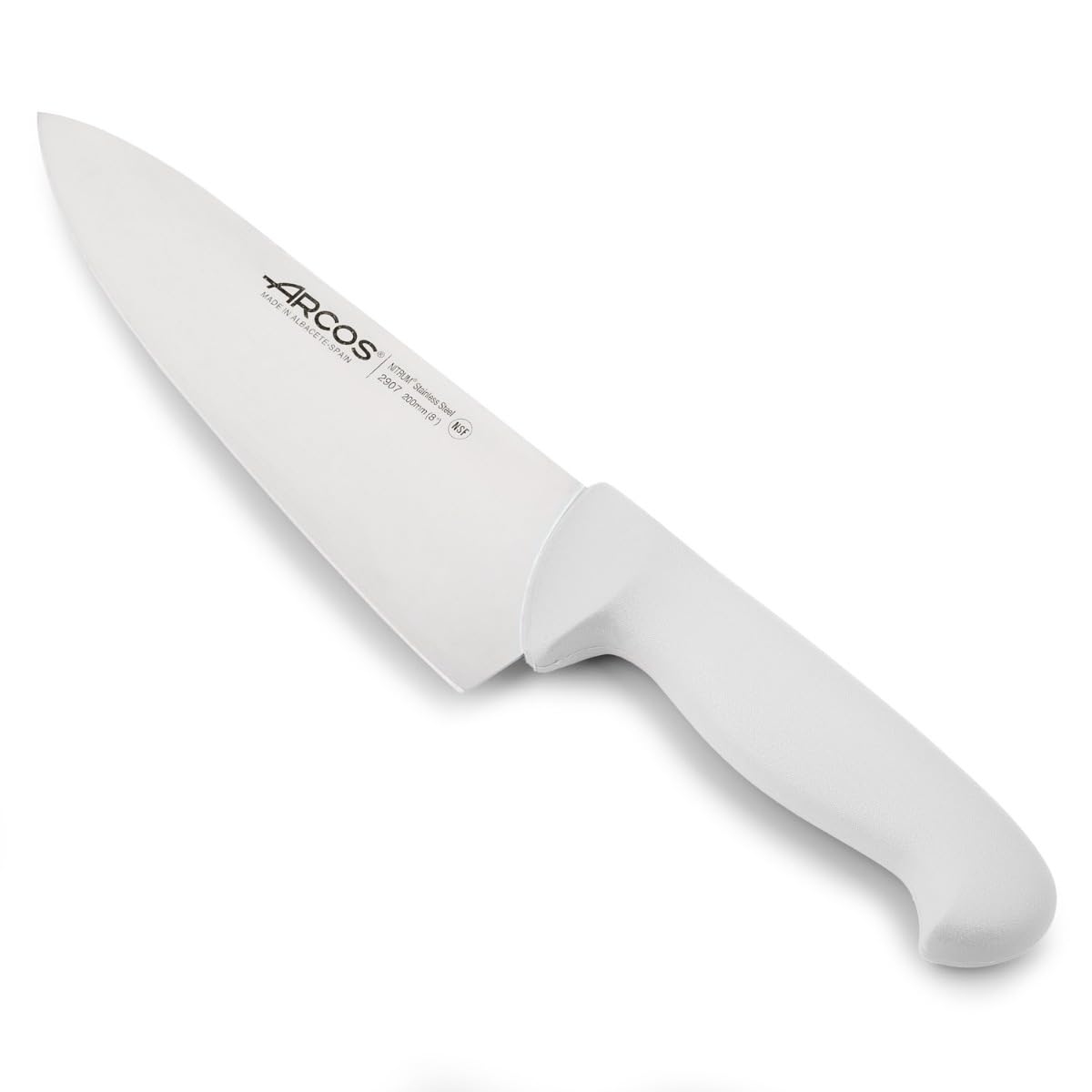 Arcos Cuchillo Chef con Hoja Acero Inoxidable Nitrum 200 mm. Cuchillo Cocina Profesional multipropósito. Mango ergonómico Polipropileno. Serie 2900. Color Negro. — view 24