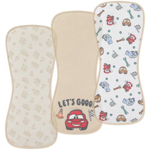 Image of Disney Baby Cars Lightning McQueen Burp Cloths 3-Pack for Infants