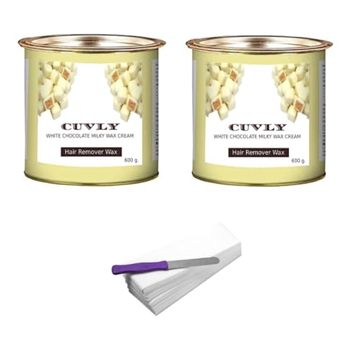 Image of Wax Kit - White Chocolate Wax (550gm), Wax Strips 70pc & Spatula (Pack of 4) for Women