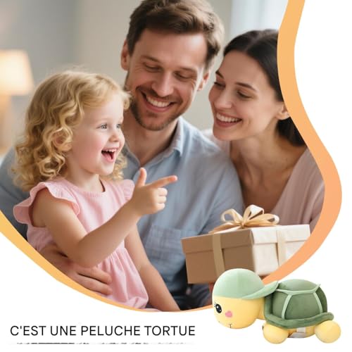 Tortue en peluche doudou mignon avec chapeau cadeau de naissance idéal