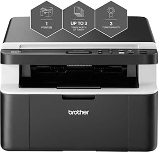 Brother DCP-1612W 'All in Box Bundle' Mono Laser Printer - All-in-One, Wireless/USB 2.0, Printer/Scanner/Copier, Compact, A4 Printer, Up To 3 Years Worth Of Printing, UK Plug
