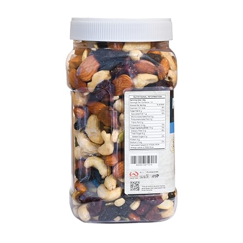 Image of Pureheart Nutmix Fruit & Nuts 375 gm Natural Premium Mix Nuts (Cashews, Almonds, Raisins, Cranberries) Delicious & Crunchy Dry Fruits - Reusable Jar