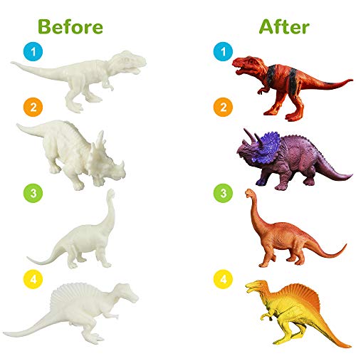 KITOART Dinosaur Painting Kits Arts and Crafts for Kids, Dinosaur Toys for Kids with Play Mat, DIY Painting Toys for Boys & Girls for Age 3 4 5 6 7 8 (58 Pcs)