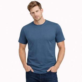 Mens Plain T-Shirts 5 Pack Short Sleeve Crew Neck Cotton Boys Undershirts Running Gym Sport Tees Workwear Workout Tees for Men Non Iron