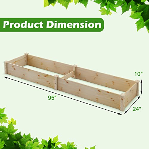 Giantex-Raised-Garden-Bed-95-Lx24-Wx10-H-Outdoor-Wood-Planter-Box-for-Vegetables-Flowers-Herbs-Fruits-Easy-Assembly-Wooden-Planter-Raised-Bed-for-Backyard-Garden-Lawn Giantex Raised Garden Bed 95 Lx24 Wx10 H Outdoor Wood Planter Box for Vegetables Flowers Herbs Fruits Easy Assembly Wooden Planter Raised Bed for Backyard Garden Lawn