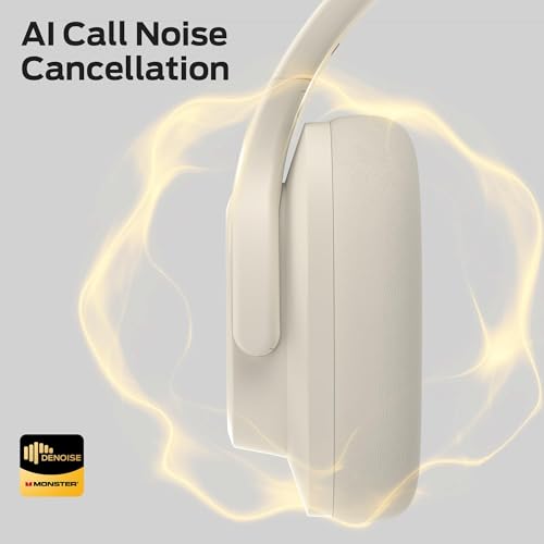 Monster Mission 200 Bluetooth Headphones, Wireless Headphones with 3 EQ Modes, Low Latency HiFi Stereo Foldable Lightweight Headset, 60H Playtime,Deep Bass for Home Office Cellphone PC Ect(White) - Image 6