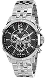 LOUIS XVI Herren-Armbanduhr Athos Stahlband Silber Schwarz Karbon Chronograph Analog Quarz Edelstahl 801