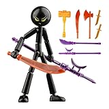 Action Figure, Modello Collezione Action Figure Per Ragazzi Ragazze, Giocattoli Stickmen Assemblabili Figures Stop Motion Set Con 7 Armi, Figures Stick Men Mobili Staccabili, Per Giocattoli Bambini