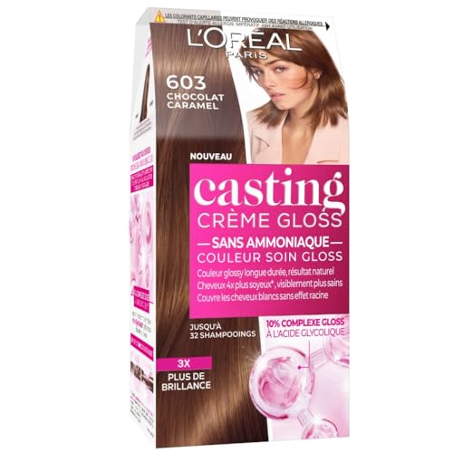 L’ORÉAL PARIS - Coloration Cheveux Semi-Permanente Ton sur Ton - Couleur Soin Gloss - Sans Ammoniaque - Casting Crème Gloss - Nuance : Chocolat Caramel...